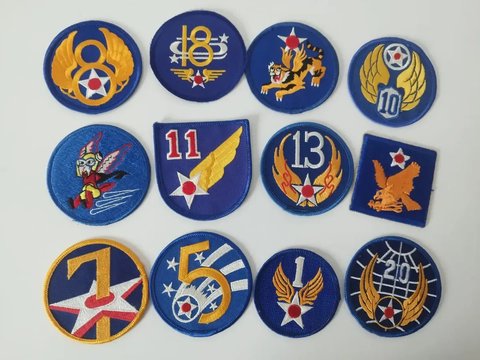 Parches Militares Bordados Lote Aviacion Escuadron Usa Retro Azul Bordado