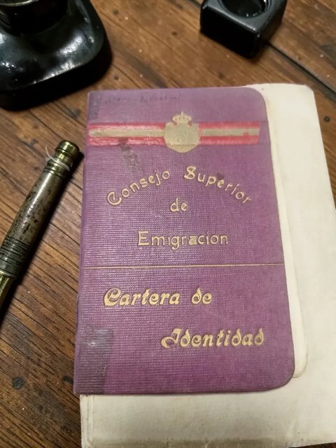 Pasaporte Inmigrante 1921 Vapor Arlanza Galicia Inmigracion