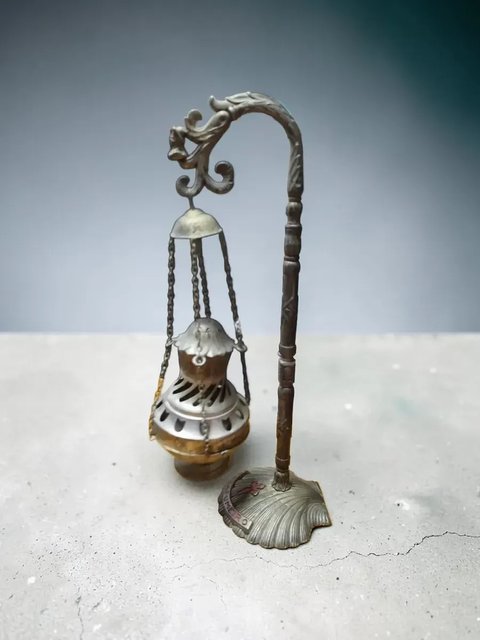Antiguo Botafumeiro Santiago Protección Hogar Metal C. 1950