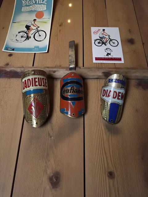 Insignias Frontales Bicicleta Art Decó Latón Y Esmalte Lote