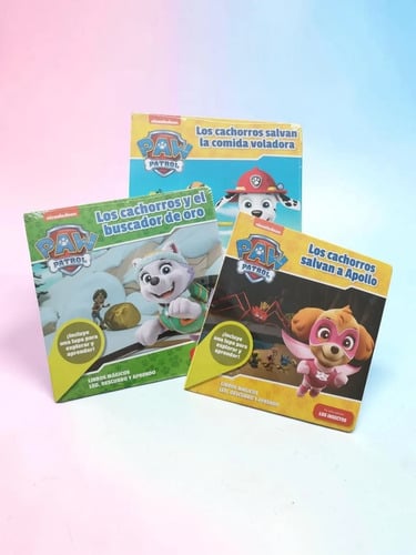 Paw Patrol Pack 3 Libros Infantiles Con Lupa