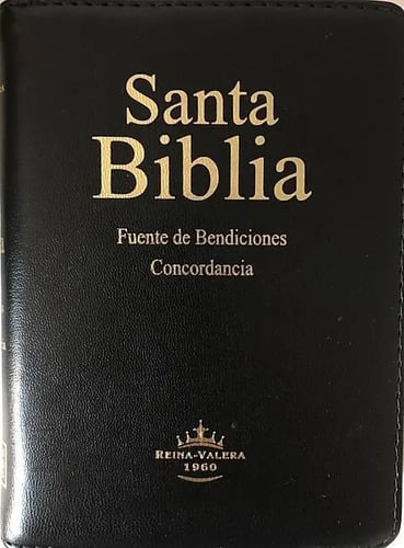Biblia Negro Cierre Fuente De Bendiciones Acolchada Con Índi