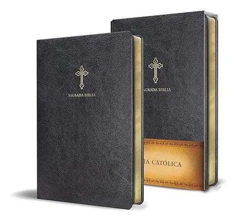 La Biblia Católica Cuero Sintético, Suave Al Tacto, Cruz