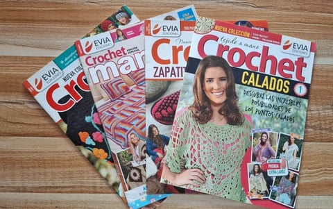 Pack 4 Revistas Crochet Calados, Zapatos, Mantas, Gorros