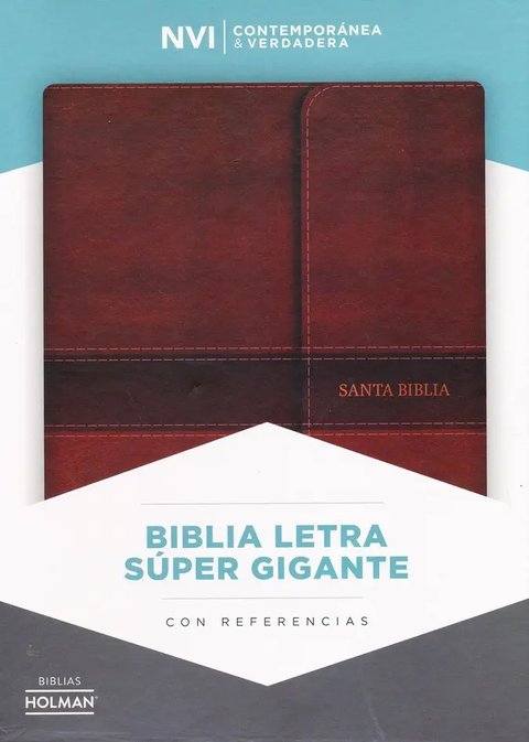 Biblia Nvi Letra Super Gigante, Piel Fab. Marron, C/ Cierre