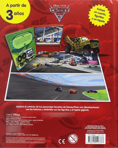 Cars 3 Libroaventuras Cuento, Figuritas Y Un Tapete
