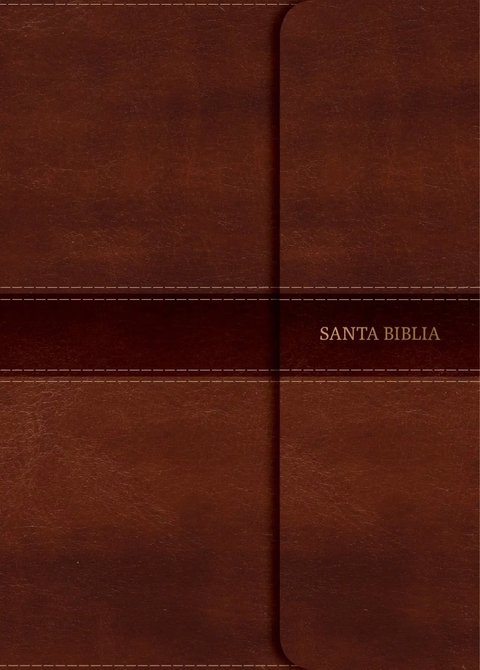 Biblia Rvr1960 Letra Gde Símil Piel Marrón Con Solapa Holman