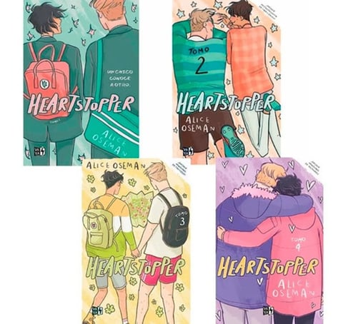 Box Pack Libros Heartstopper 1 2 3 4 Caja + Bolso Original