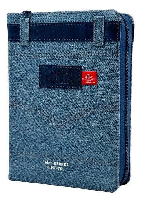 Biblia Rvr 1960 Letra Grande Jean Con Cierre Y Cinturón