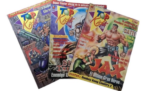 Pack 3 Revistas Top Kids Club Retro Mortal Kombat