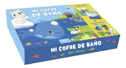 Mi Cofre De Baño Libro Acordeón + 4 Juguetes Baño