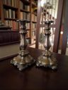 Antiguo Par De Candelabros De Bronce Macizo Estilo Clásico Bronce — imagen 2