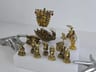 Lote 11 Figuras Japonesas Fortuna Resina Simil Marfil Dioses Beige — imagen 2