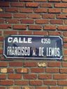Chapa Enlozada Calle Lemos Cartel Antiguo Uruguay Decor Azul Calle Lemos — imagen 1