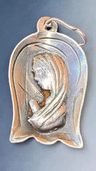 Medalla Virgen En Oración Plata Sellada 11 G Plateado — imagen 2