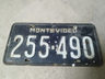 Chapa Matrícula Antigua Montevideo 255490 Metal Negro Vintag — imagen 1