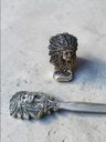 Set Escritorio Plata 900 Abrecartas Pisapapeles Jefe Indio — imagen 5