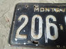 Chapa Matrícula Antigua Montevideo 206834 Metal Negro Vintag — imagen 3