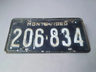 Chapa Matrícula Antigua Montevideo 206834 Metal Negro Vintag — imagen 1