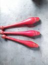 Clavas Madera Rojas Antiguas Decoración Vintage Circo Set 3 — imagen 3