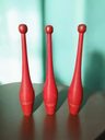 Clavas Madera Rojas Antiguas Decoración Vintage Circo Set 3 — imagen 1
