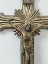 Cruz Bronce Pared Cristo Inri Antigua Relieve Catolica 27 Cm — imagen 1