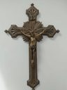 Cruz Bronce Pared Cristo Inri Antigua Relieve Catolica 36 Cm — imagen 2