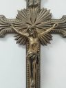 Cruz Bronce Pared Cristo Inri Antigua Relieve Catolica 36 Cm — imagen 1