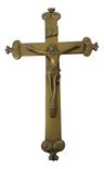 Cruz Catolica Bronce Macizo Pared Cristo Decorativa 30x20 Cm — imagen 1