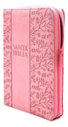 Biblia Rvr1960 Letra Grande Cierre Índice Rosa Floral — imagen 2