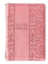 Biblia Rvr1960 Letra Grande Cierre Índice Rosa Floral — imagen 1