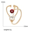 Broche Pin Platedo De Estetoscopio De Cristal Médico Plateado — imagen 3