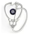 Broche Pin Platedo De Estetoscopio De Cristal Médico Plateado — imagen 1
