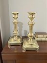 Par Candelabros Bronce Antiguos 27 Cm Estilo Clásico Ocre — imagen 1