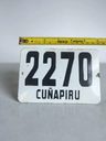 Chapa Número Domiciliario Vintage Cuñapiru 2270 Blanco — imagen 6