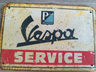 Cartel Vespa Service Piaggio Chapa Vintage Blanco — imagen 2