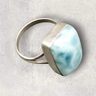 Anillo Plata 925 Con Piedra Larimar Rectangular | Elegancia Celeste 20 — imagen 2