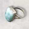 Anillo Plata 925 Con Piedra Larimar Rectangular | Elegancia Celeste 20 — imagen 1
