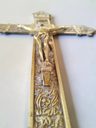 Cruz Bronce Cristo Grande Crucifijo Antiguo Decorativo Deco — imagen 5