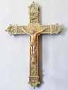 Cruz Bronce Cristo Grande Crucifijo Antiguo Decorativo Deco — imagen 1