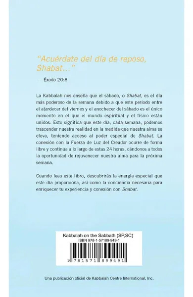 Libro Kabbalah Y Shabat, De Yehuda Berg. Editorial Kabbalah Centre Publishing, Tapa Blanda ( 2017) — imagen 2