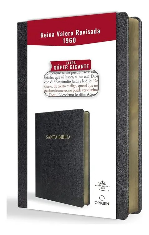 Biblia Rvr 1960 Símil Piel Negro Súper Gigante — imagen 10