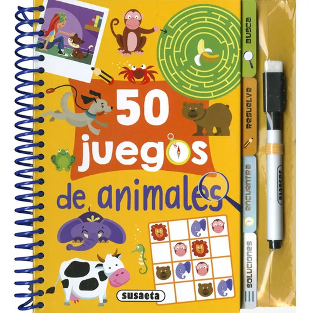 Libro 50 Juegos De Animales, De Dibujator, Vol. 1. Editorial Susaeta Ediciones S.a., Tapa Dura (2024) — imagen 1