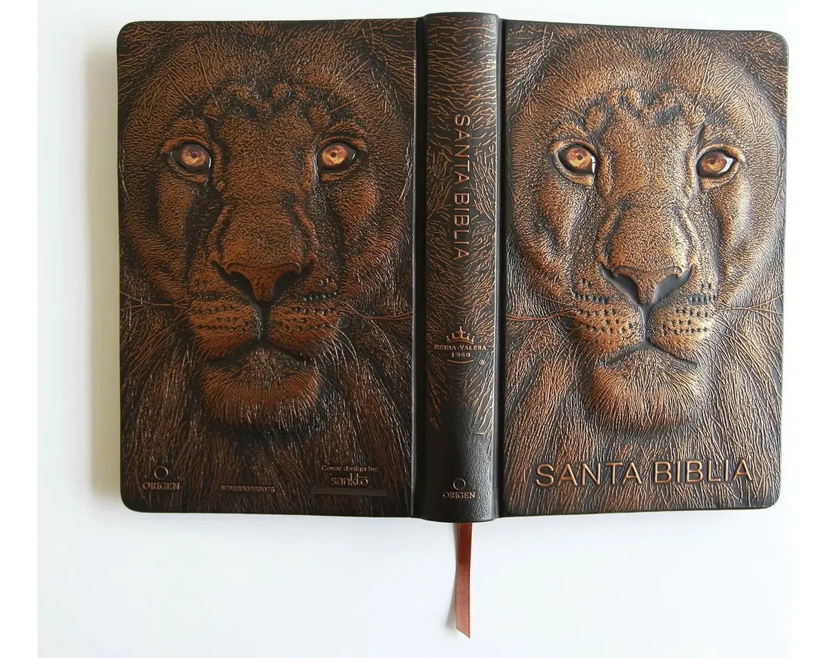 Biblia Rvr 1960 L. Grande León De Judá Edic. Especial Bronce — imagen 7