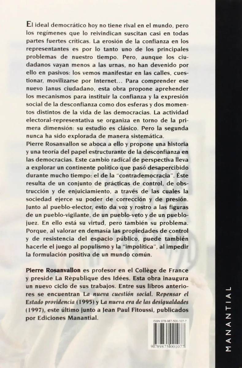 La Contrademocracia Pierre Rosanvallon Democracia Política — imagen 3