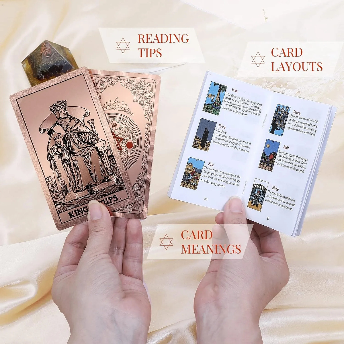 Tarot Gold Foil Rosa 78 Cartas Impermeables Rider Waite — imagen 2