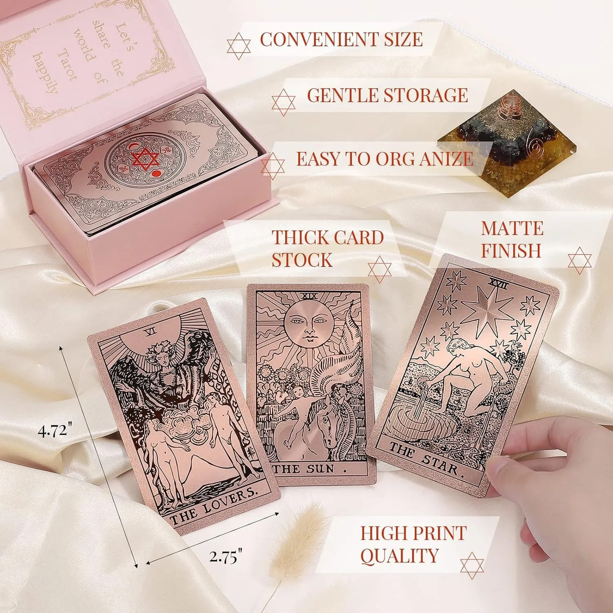 Tarot Gold Foil Rosa 78 Cartas Impermeables Rider Waite — imagen 6