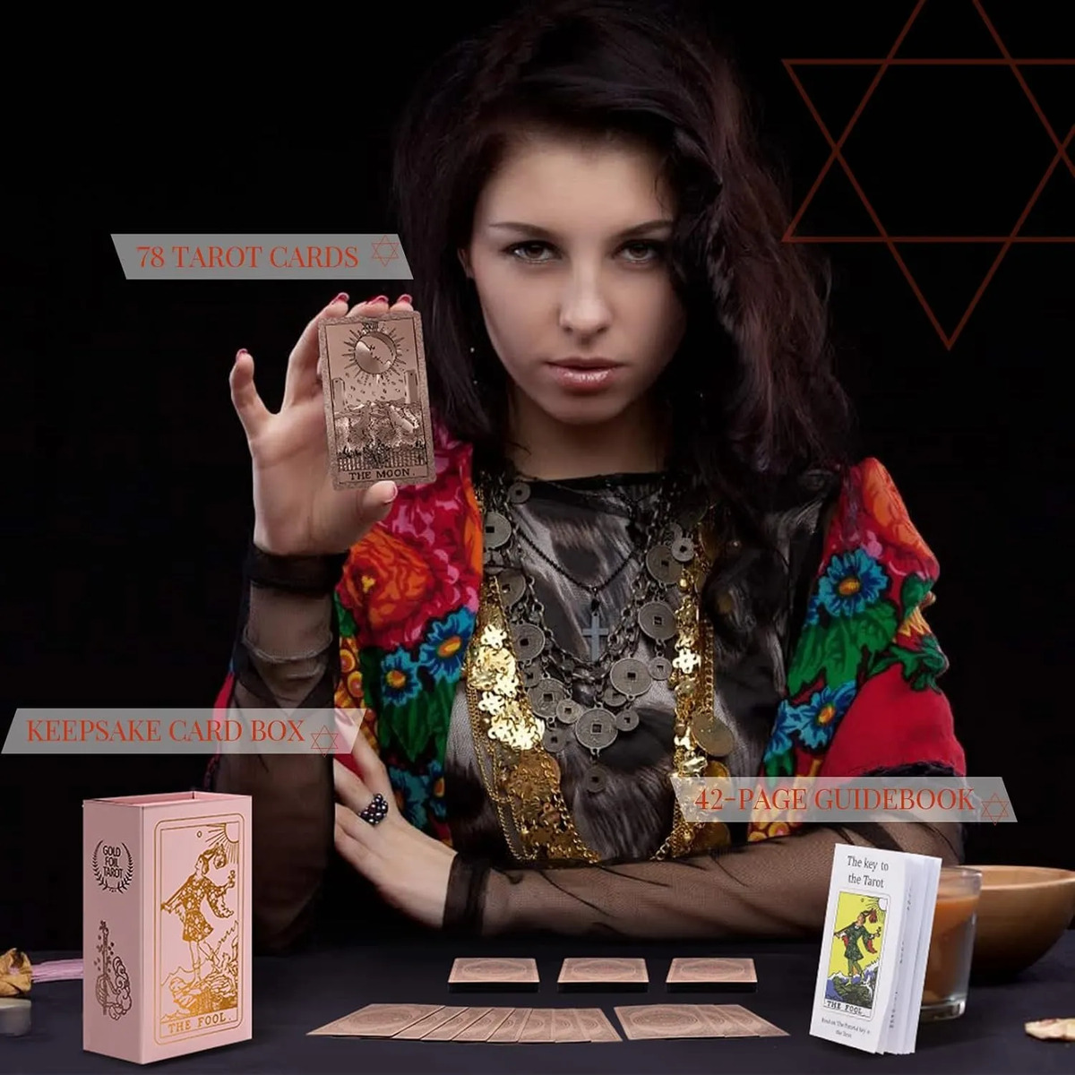 Tarot Gold Foil Rosa 78 Cartas Impermeables Rider Waite — imagen 7