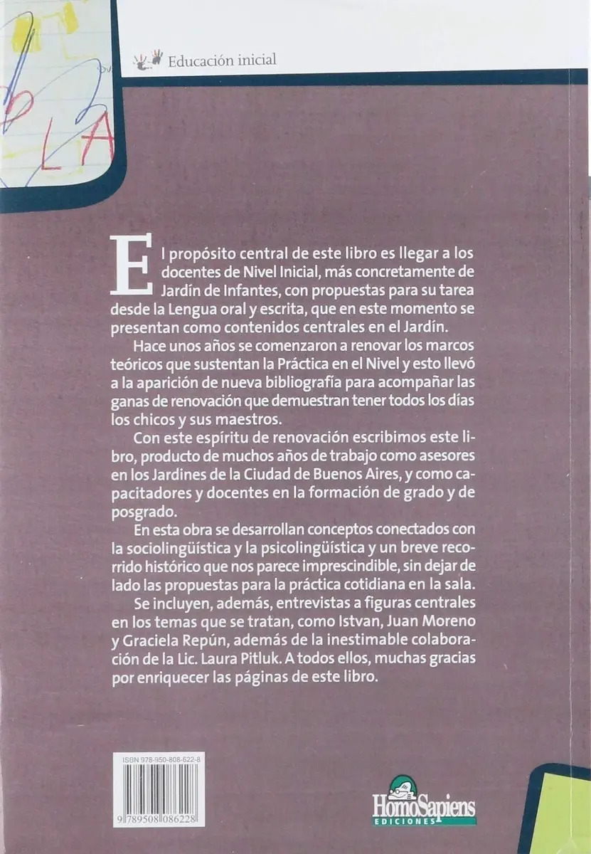 Libro Hablar Leer Y Escribir En El Jardin De Infantes Ortiz — imagen 2