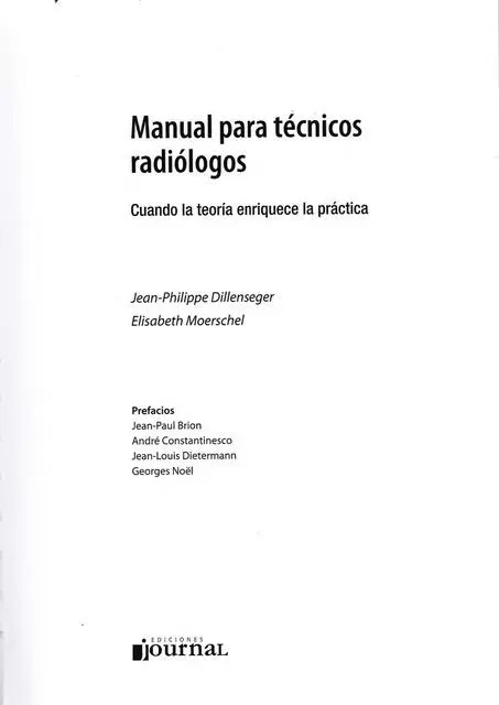 Manual Para Tecnicos Radiologos Jean-phillippe Dillenseger — imagen 2